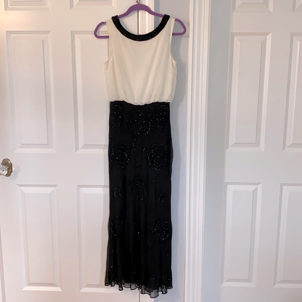 Aidan mattox size 2 black white or off white formal gown